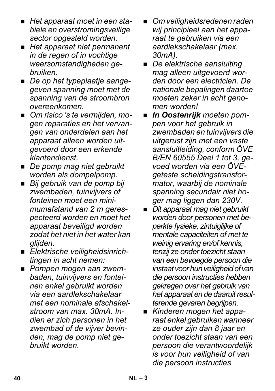 Karcher BP 1 Barrel Set User Manual | Page 40 / 74