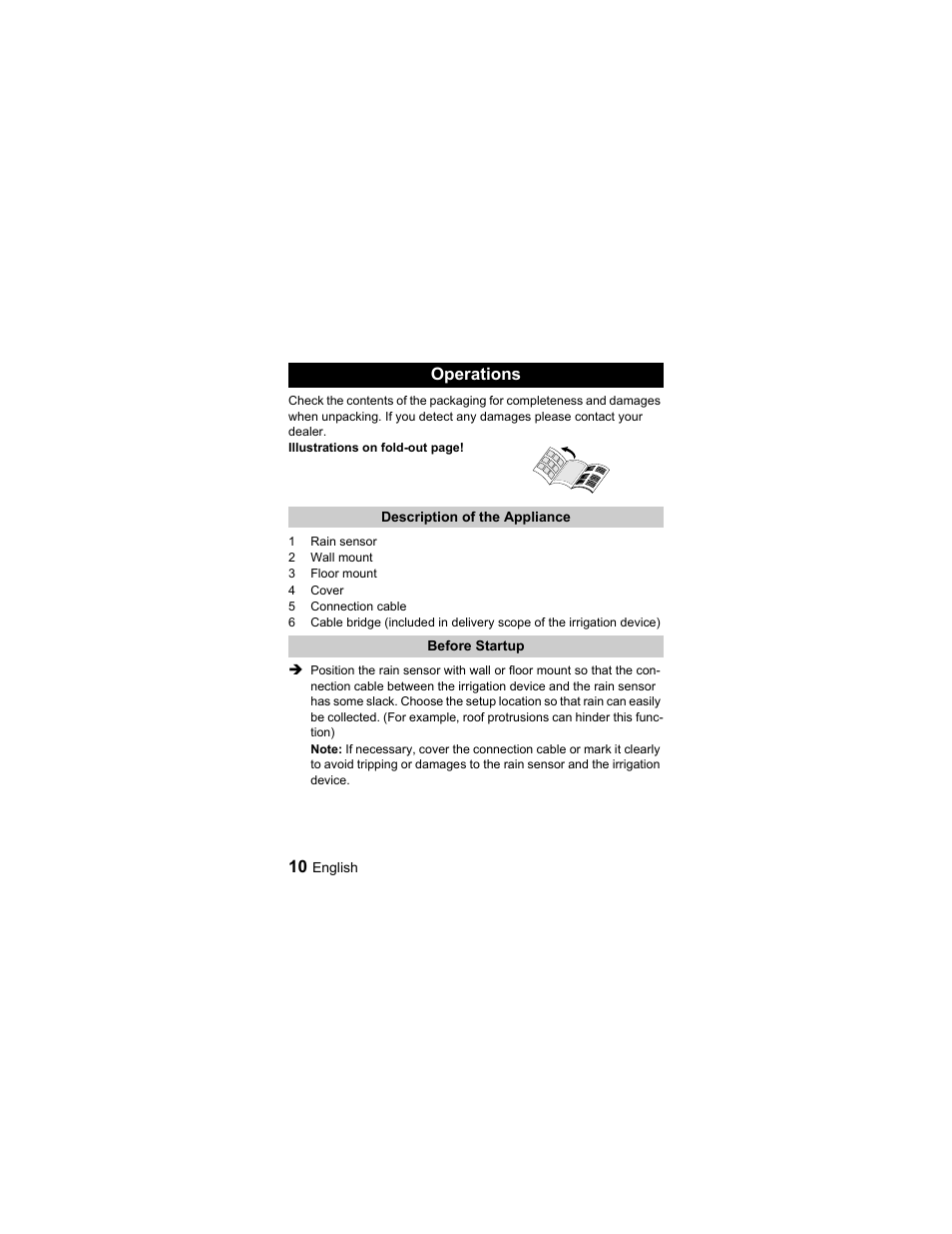 Operations | Karcher Sensore pioggia User Manual | Page 10 / 38