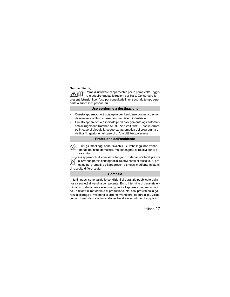 Karcher Sensore pioggia User Manual | Page 17 / 38