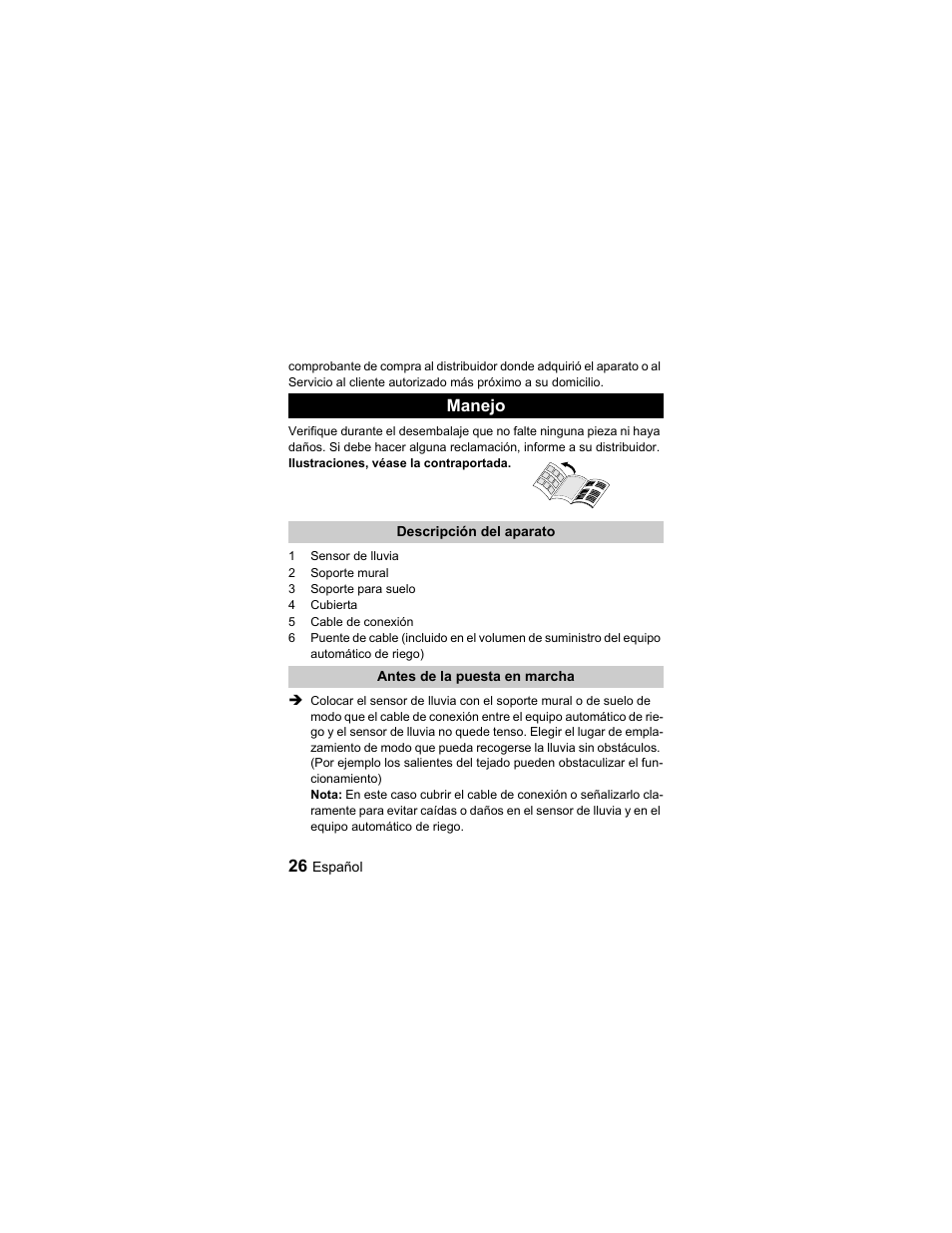 Manejo | Karcher Sensore pioggia User Manual | Page 26 / 38