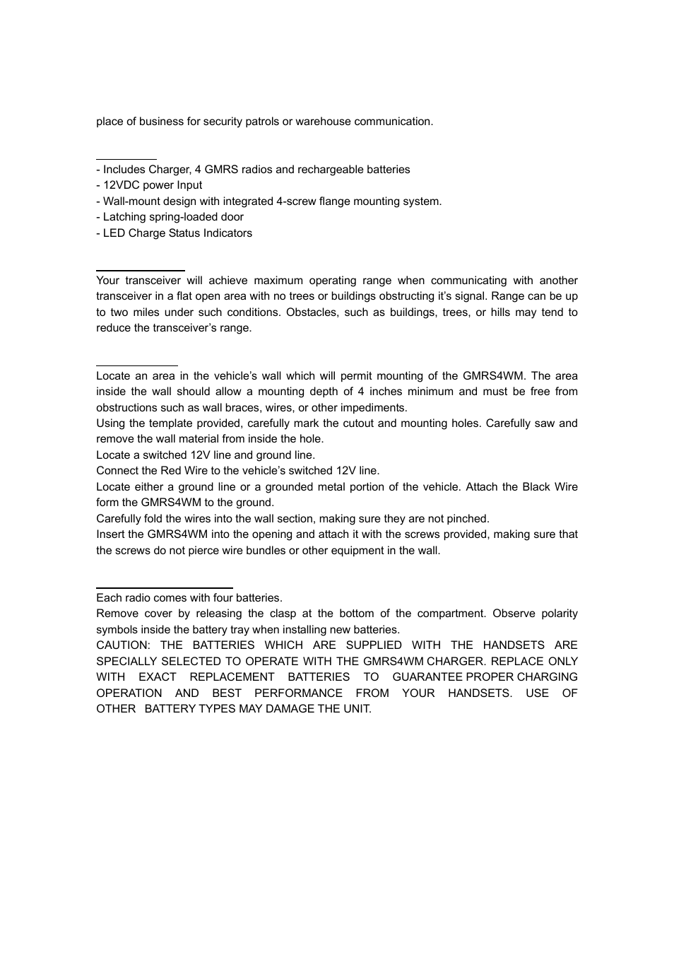 Audiovox GMRS4WM User Manual | Page 3 / 12
