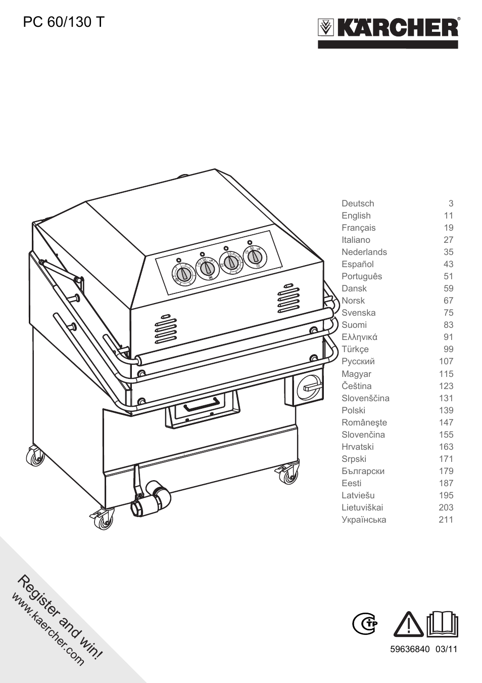 Karcher PC 60-130 T User Manual | 220 pages