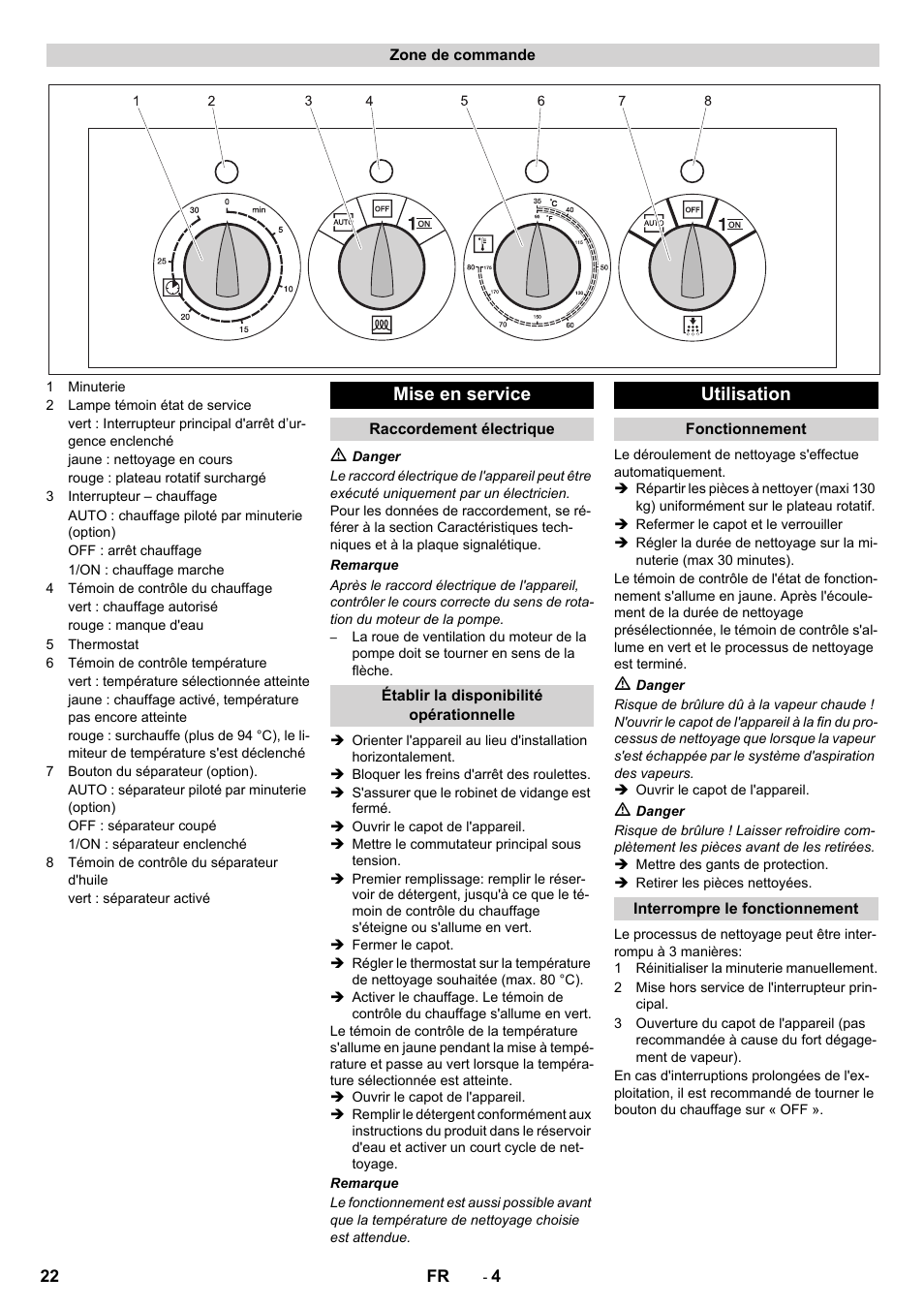 Mise en service, Utilisation | Karcher PC 60-130 T User Manual | Page 22 / 220