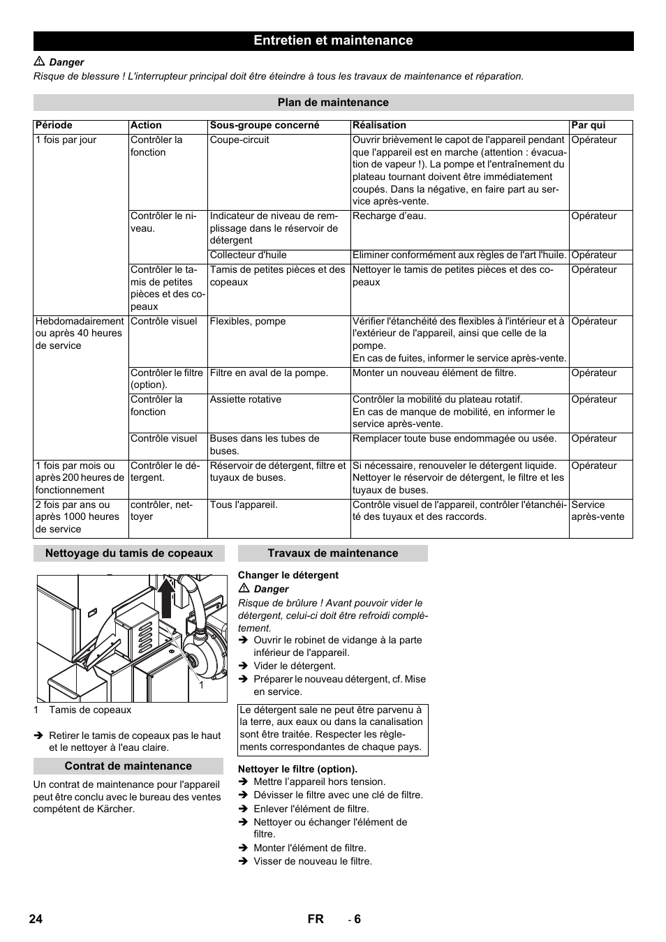 Entretien et maintenance | Karcher PC 60-130 T User Manual | Page 24 / 220