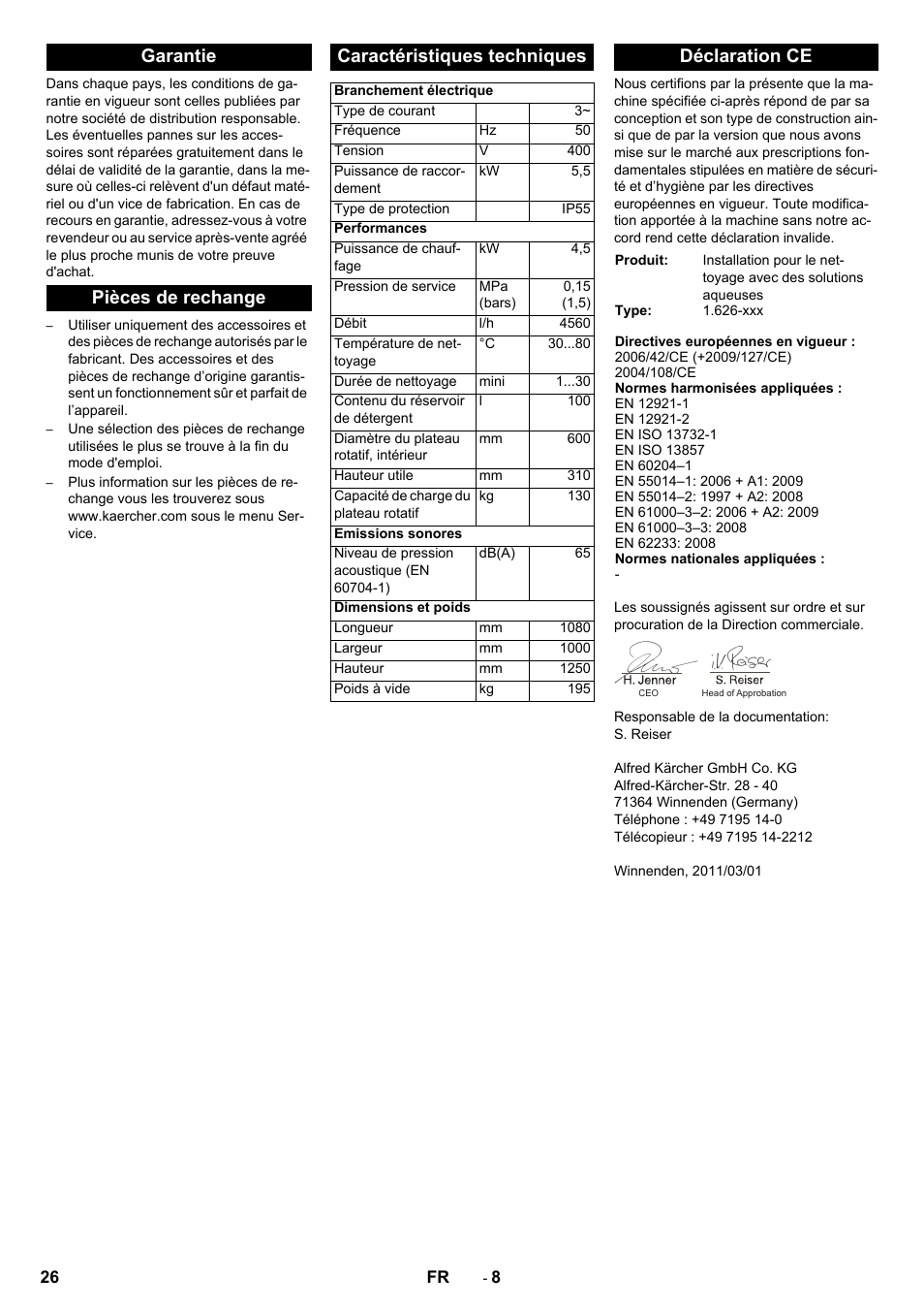 Déclaration ce | Karcher PC 60-130 T User Manual | Page 26 / 220