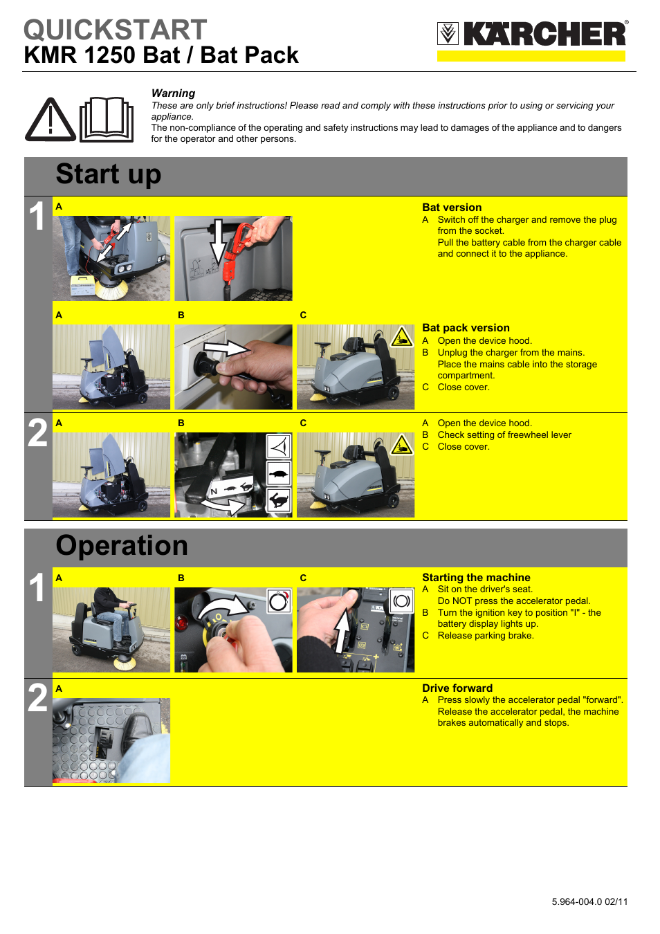 Karcher KMR 1250 BAT User Manual | 5 pages