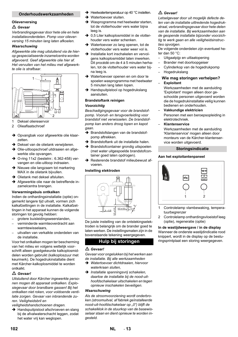 Hulp bij storingen | Karcher SB-WASH 50-10 User Manual | Page 102 / 542