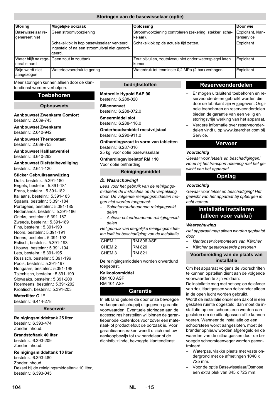 Toebehoren | Karcher SB-WASH 50-10 User Manual | Page 104 / 542