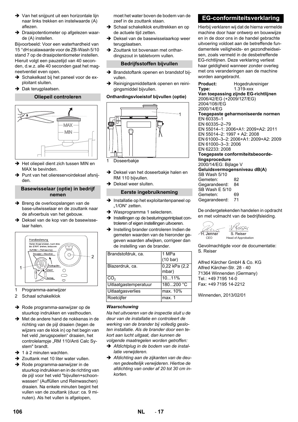 Eg-conformiteitsverklaring | Karcher SB-WASH 50-10 User Manual | Page 106 / 542