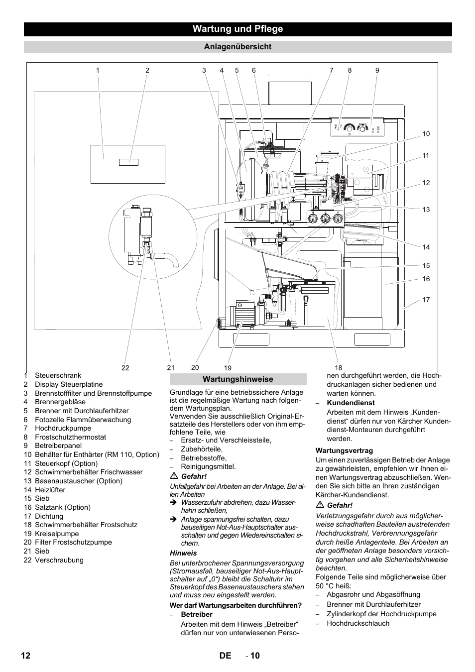 Wartung und pflege | Karcher SB-WASH 50-10 User Manual | Page 12 / 542