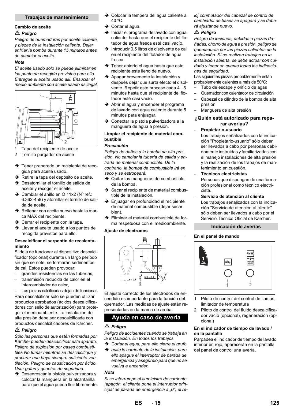 Ayuda en caso de avería | Karcher SB-WASH 50-10 User Manual | Page 125 / 542