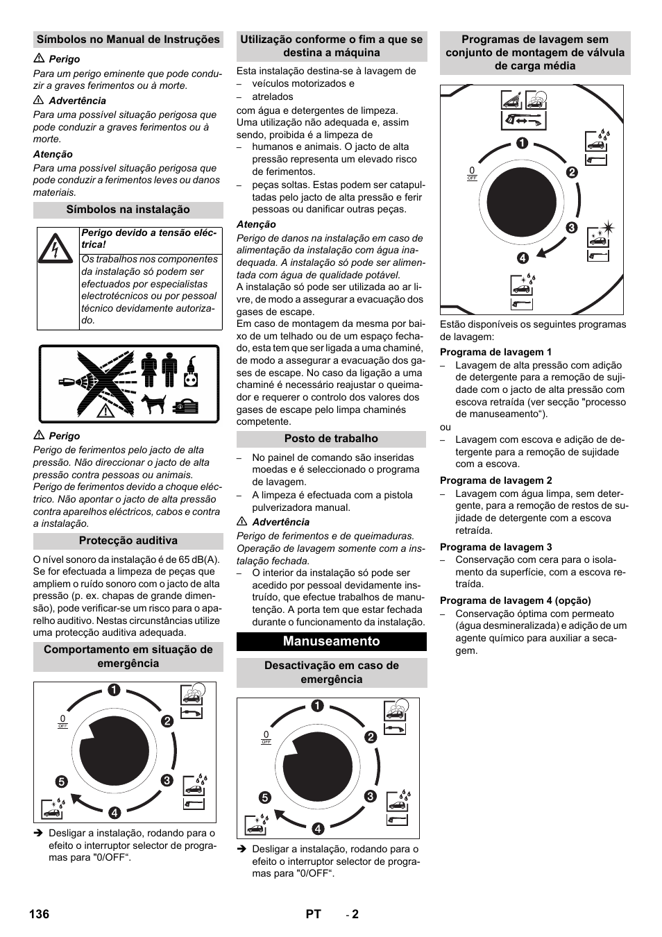 Manuseamento | Karcher SB-WASH 50-10 User Manual | Page 136 / 542