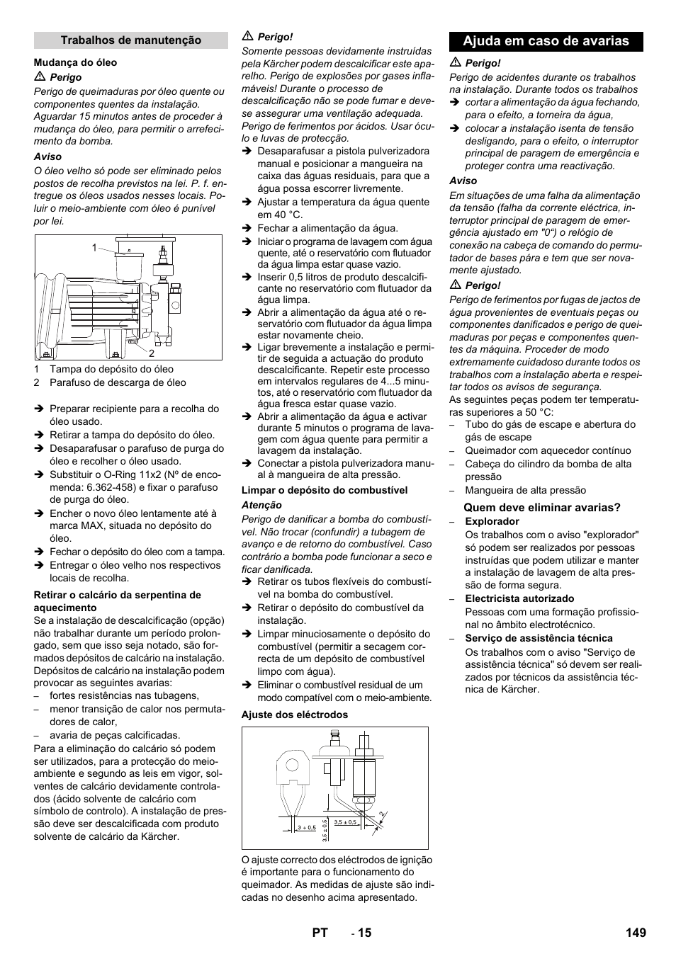 Ajuda em caso de avarias | Karcher SB-WASH 50-10 User Manual | Page 149 / 542