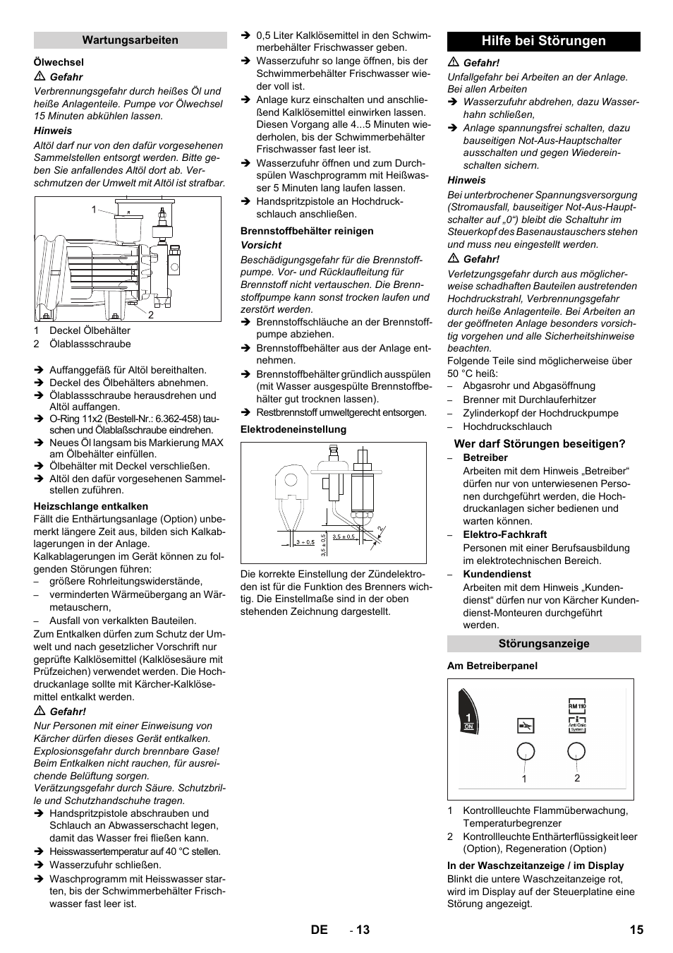 Hilfe bei störungen | Karcher SB-WASH 50-10 User Manual | Page 15 / 542