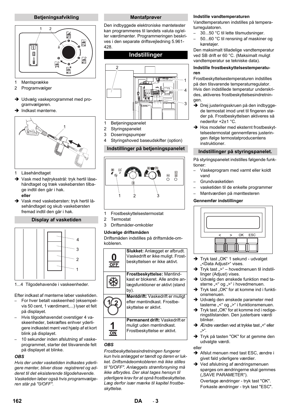 Indstillinger | Karcher SB-WASH 50-10 User Manual | Page 162 / 542