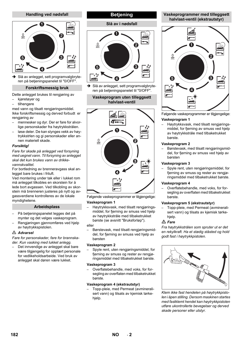 Betjening | Karcher SB-WASH 50-10 User Manual | Page 182 / 542