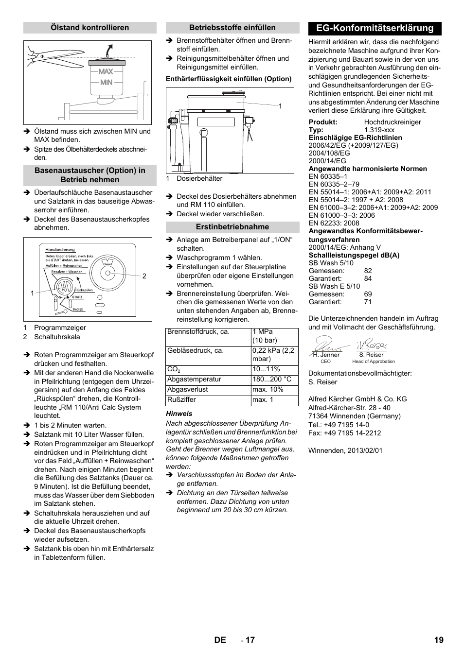 Eg-konformitätserklärung | Karcher SB-WASH 50-10 User Manual | Page 19 / 542