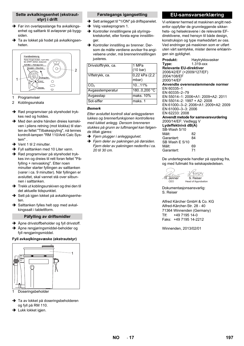 Eu-samsvarserklæring | Karcher SB-WASH 50-10 User Manual | Page 197 / 542