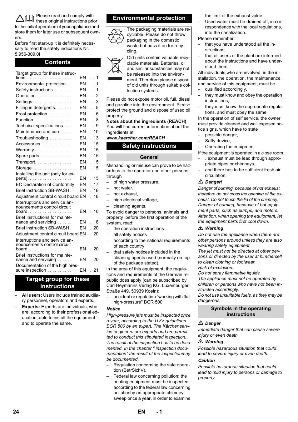 Karcher SB-WASH 50-10 User Manual | Page 24 / 542