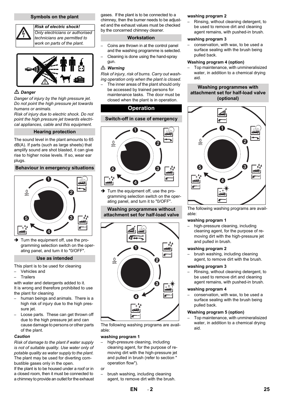 Operation | Karcher SB-WASH 50-10 User Manual | Page 25 / 542