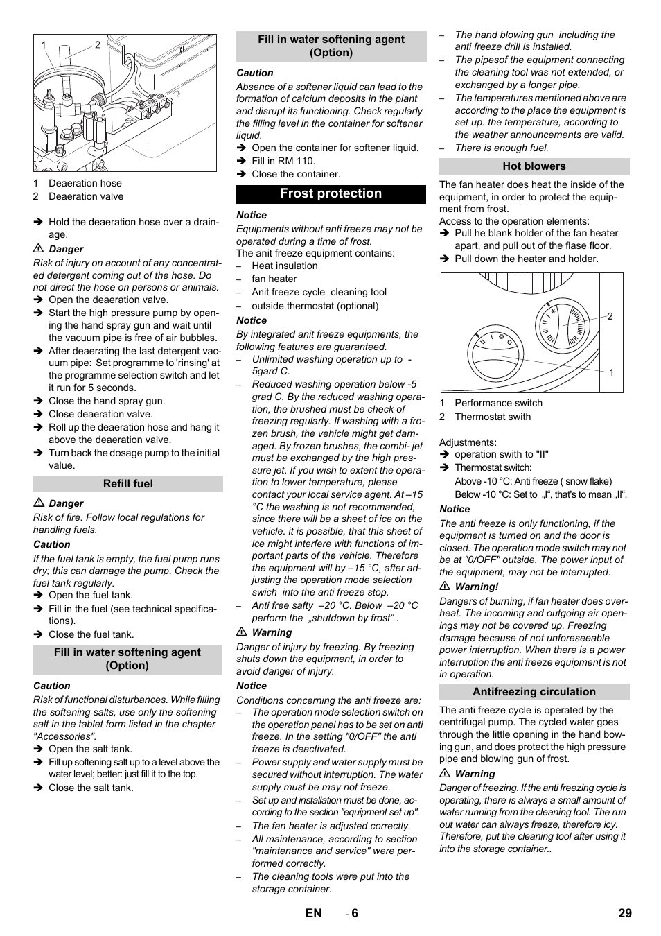 Frost protection | Karcher SB-WASH 50-10 User Manual | Page 29 / 542