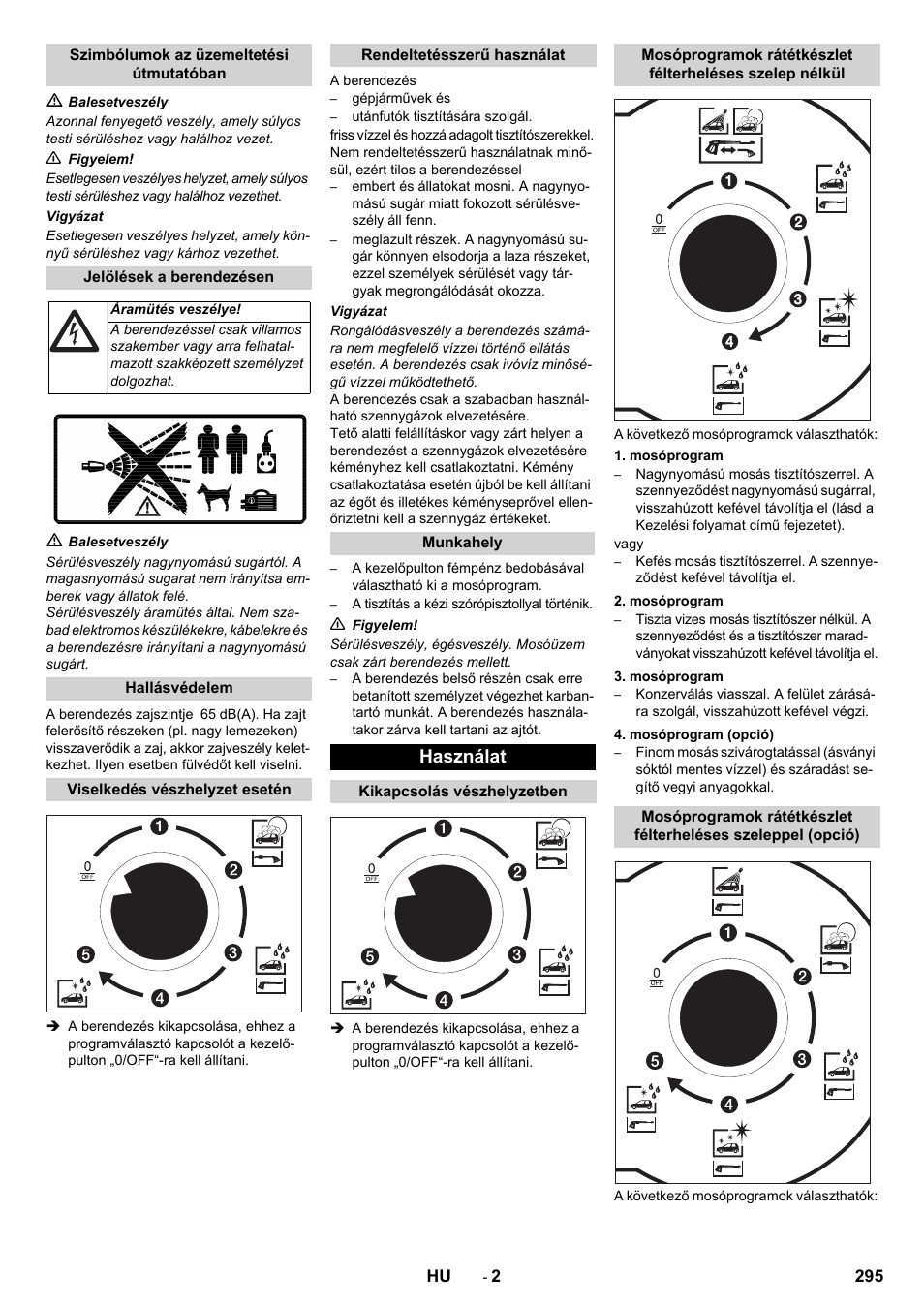 Használat | Karcher SB-WASH 50-10 User Manual | Page 295 / 542