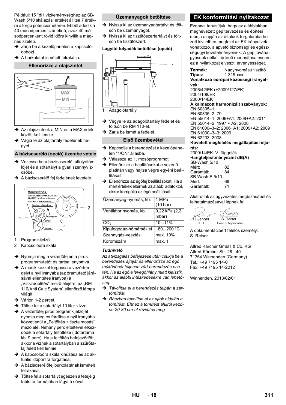 Ek konformitási nyiltakozat | Karcher SB-WASH 50-10 User Manual | Page 311 / 542