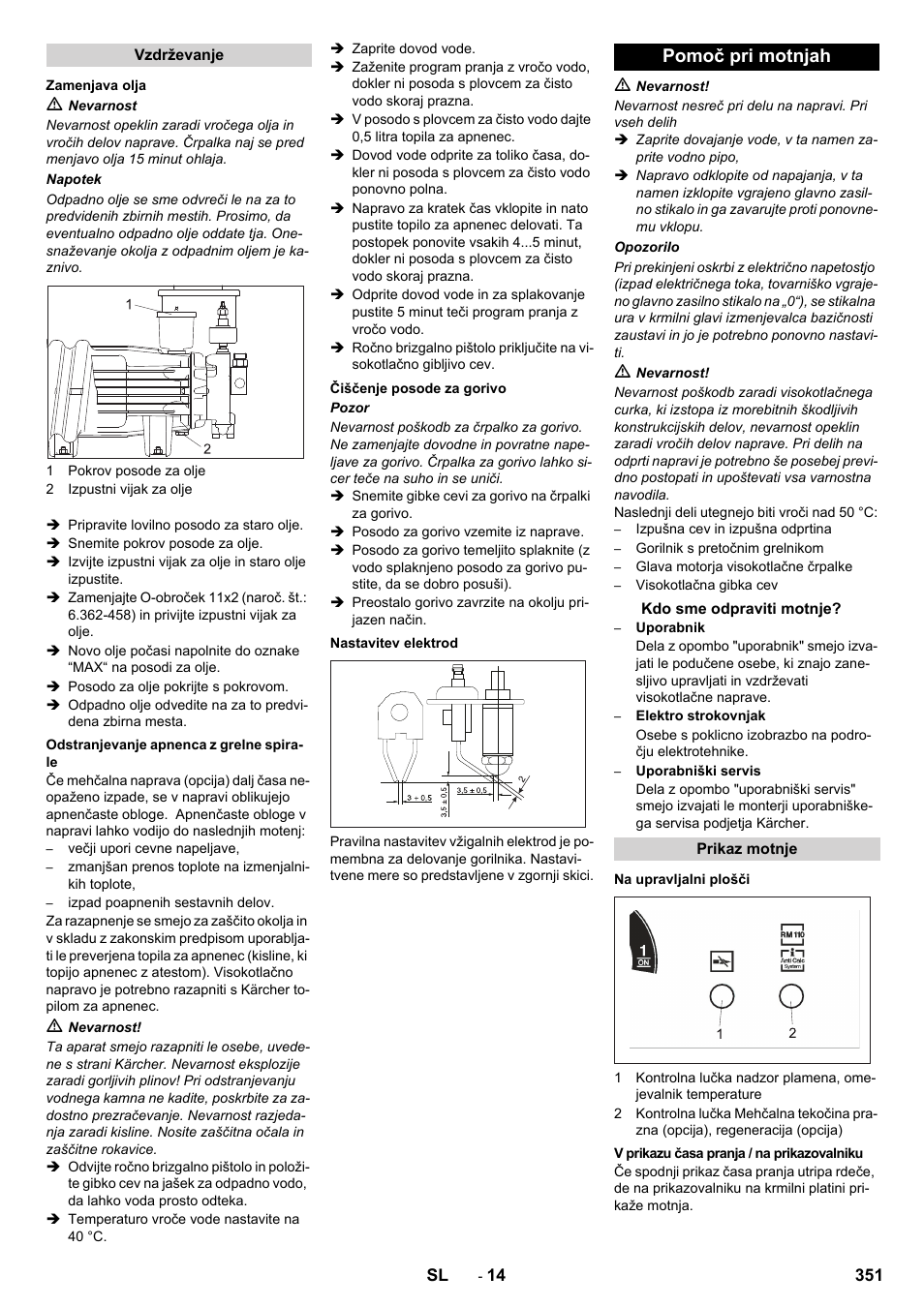 Pomoč pri motnjah | Karcher SB-WASH 50-10 User Manual | Page 351 / 542