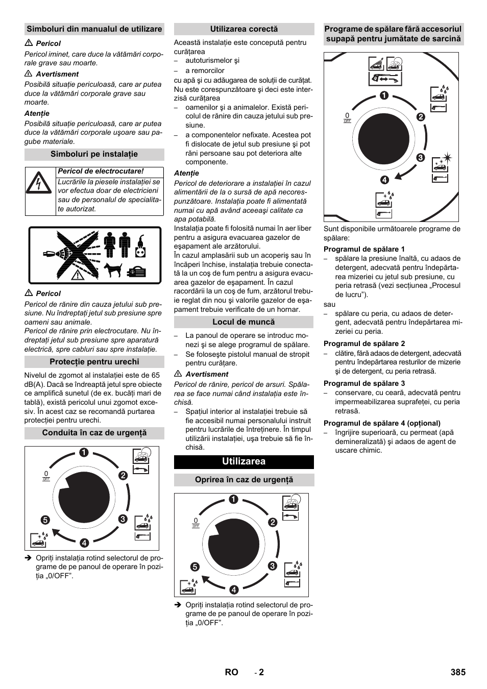 Utilizarea | Karcher SB-WASH 50-10 User Manual | Page 385 / 542