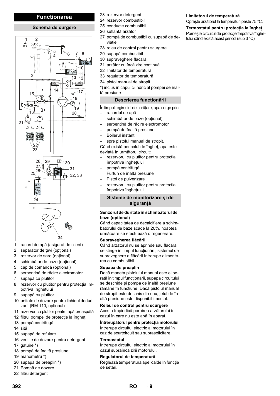 Funcţionarea | Karcher SB-WASH 50-10 User Manual | Page 392 / 542