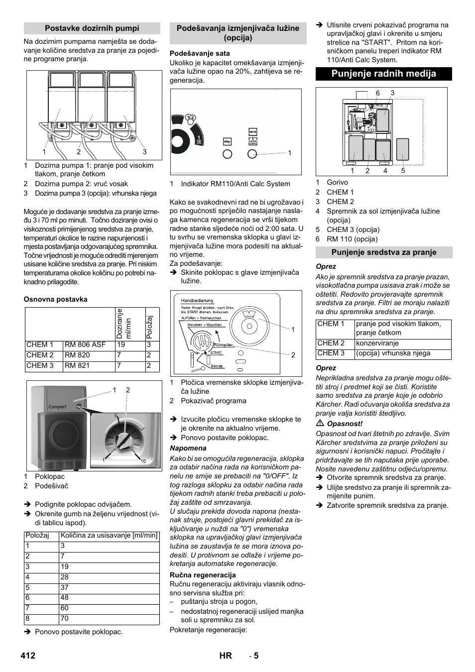 Punjenje radnih medija | Karcher SB-WASH 50-10 User Manual | Page 412 / 542