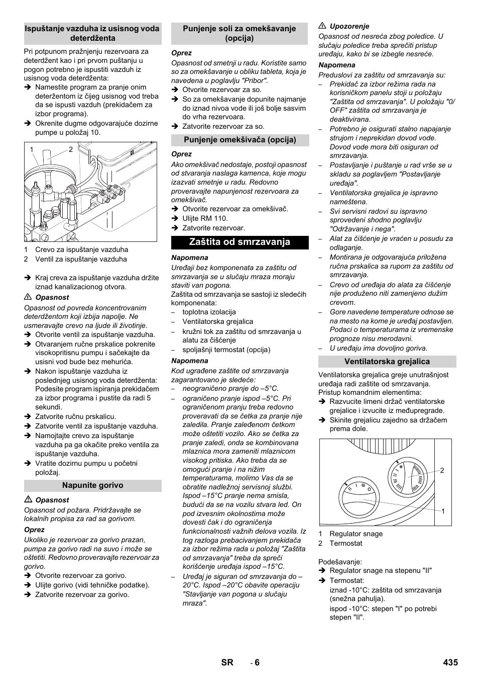 Zaštita od smrzavanja | Karcher SB-WASH 50-10 User Manual | Page 435 / 542