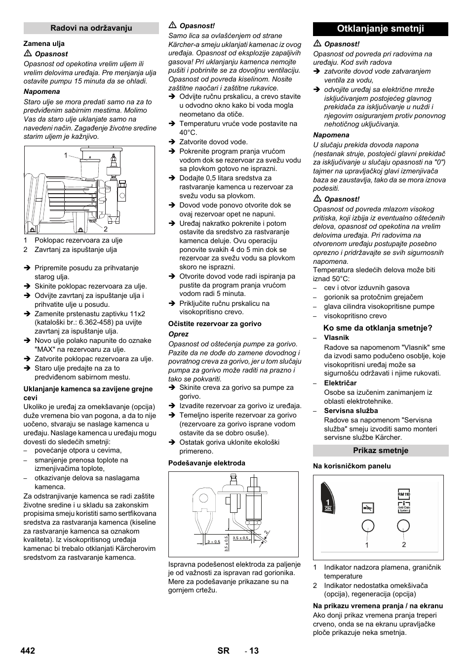 Otklanjanje smetnji | Karcher SB-WASH 50-10 User Manual | Page 442 / 542