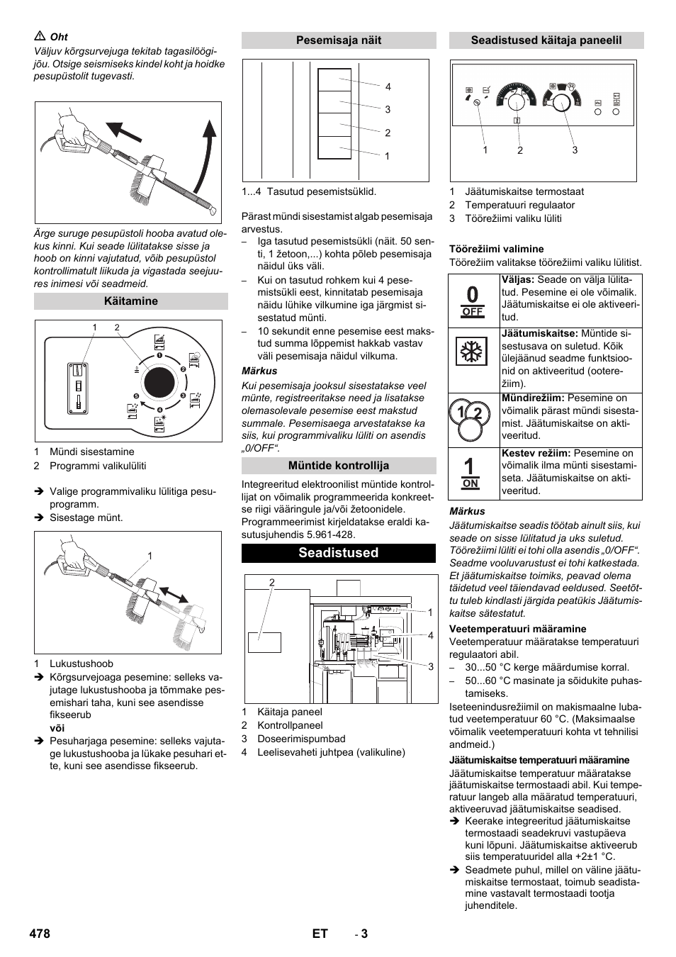 Seadistused | Karcher SB-WASH 50-10 User Manual | Page 478 / 542