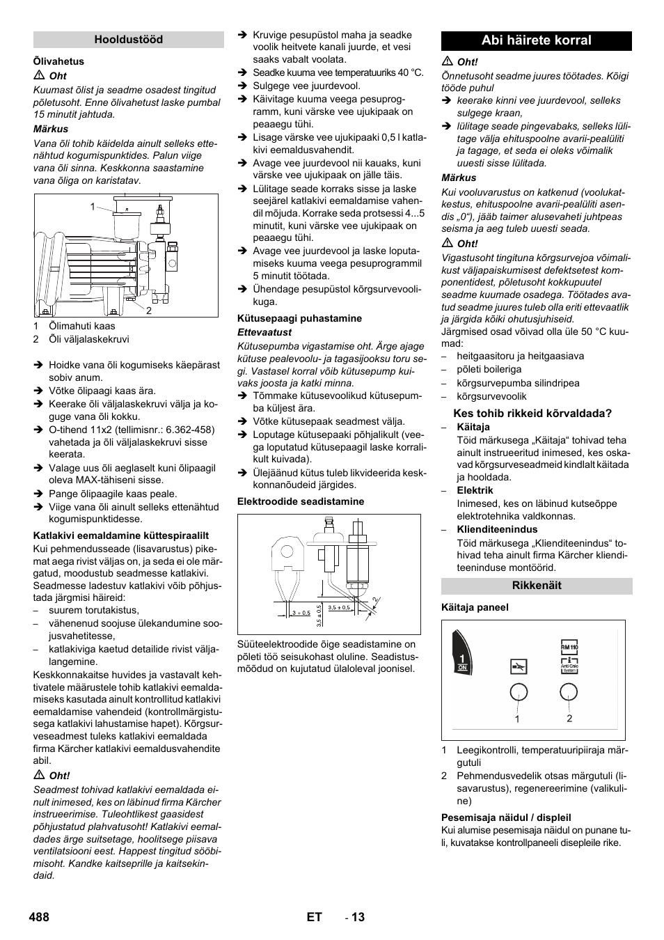 Abi häirete korral | Karcher SB-WASH 50-10 User Manual | Page 488 / 542