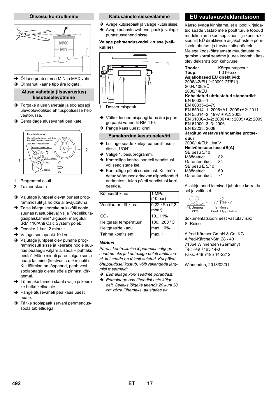 Eü vastavusdeklaratsioon | Karcher SB-WASH 50-10 User Manual | Page 492 / 542