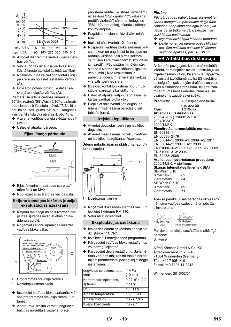 Ek atbilstības deklarācija | Karcher SB-WASH 50-10 User Manual | Page 515 / 542