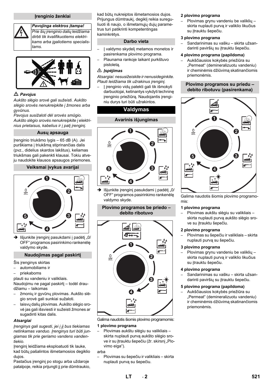 Valdymas | Karcher SB-WASH 50-10 User Manual | Page 521 / 542