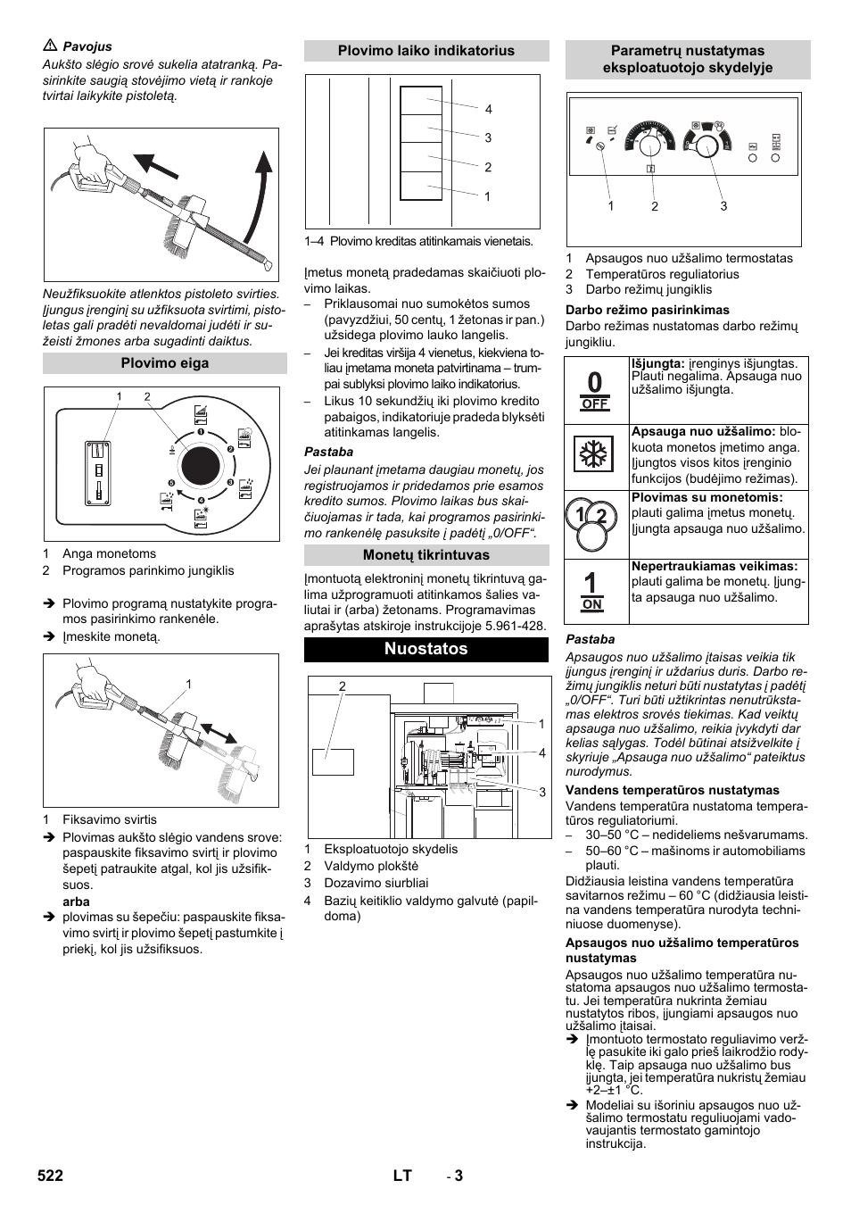 Nuostatos | Karcher SB-WASH 50-10 User Manual | Page 522 / 542