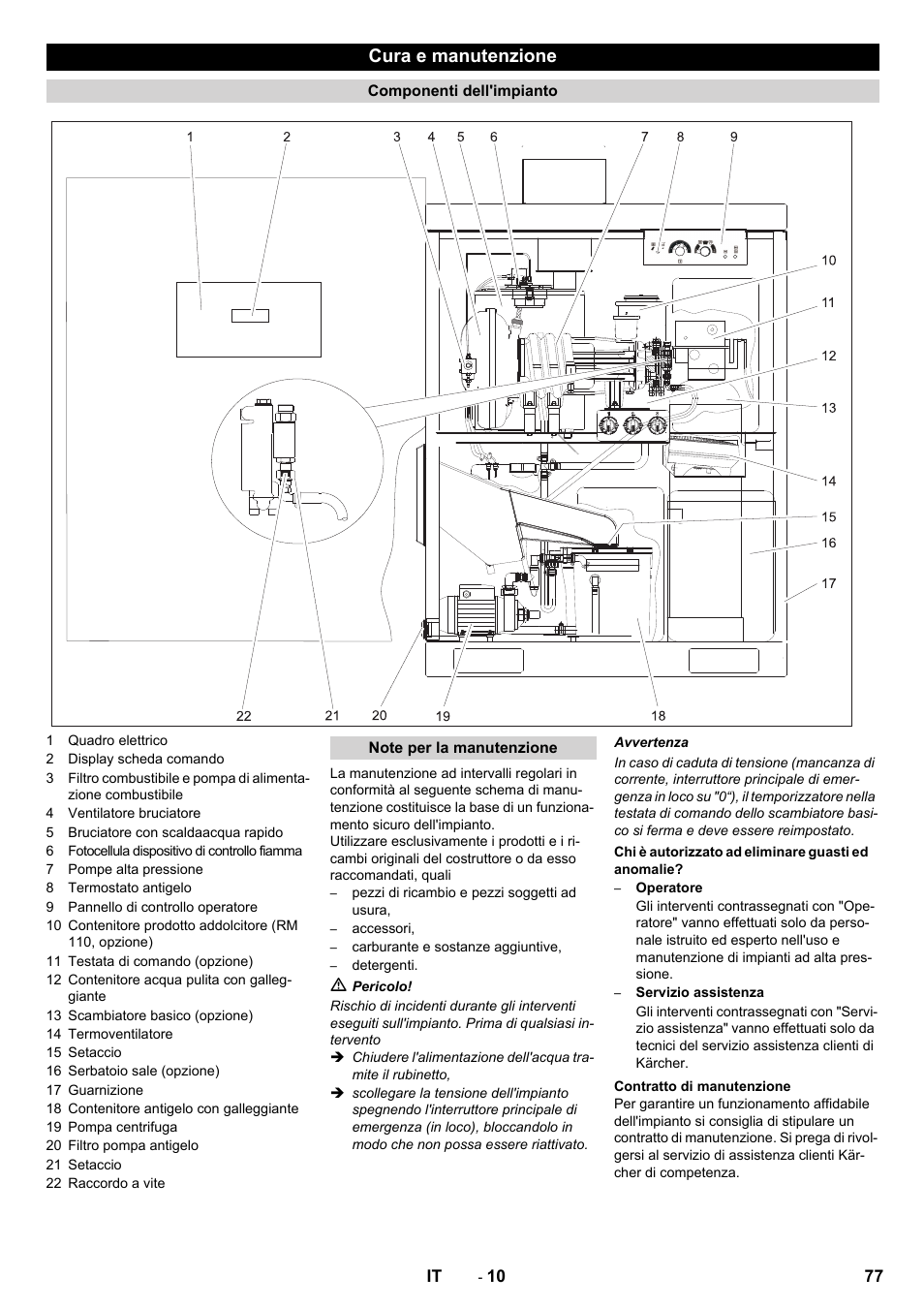 Cura e manutenzione | Karcher SB-WASH 50-10 User Manual | Page 77 / 542