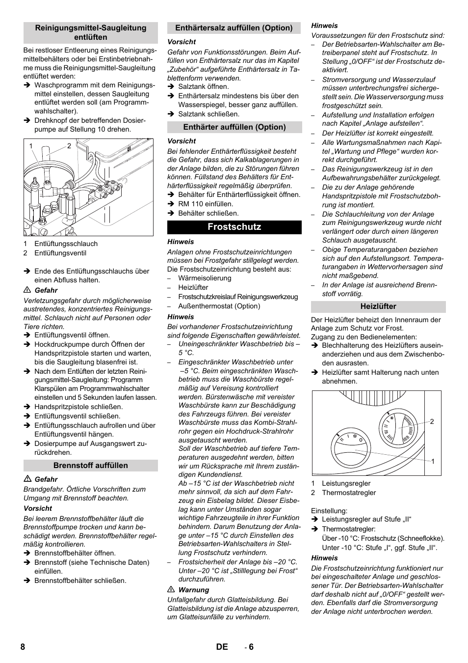 Frostschutz | Karcher SB-WASH 50-10 User Manual | Page 8 / 542