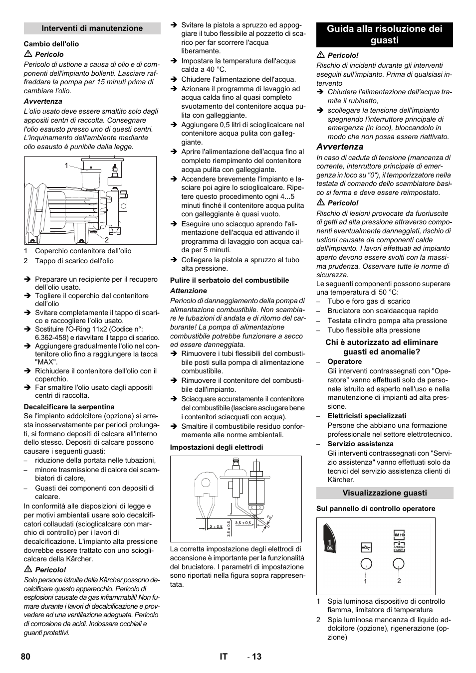 Guida alla risoluzione dei guasti | Karcher SB-WASH 50-10 User Manual | Page 80 / 542