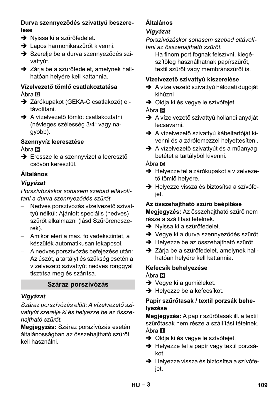 Karcher NT 611 Eco K User Manual | Page 109 / 204