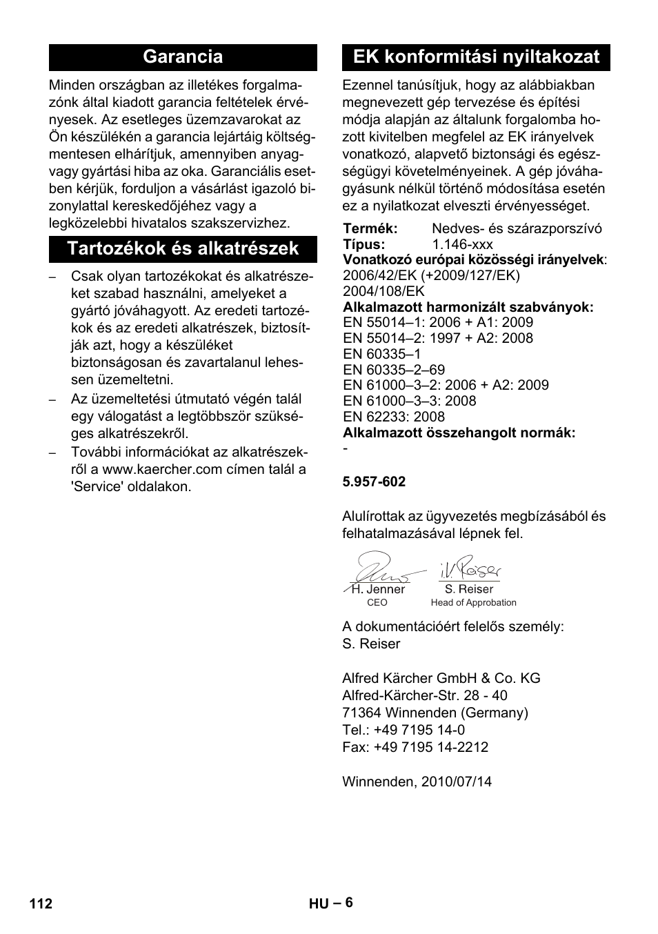 Karcher NT 611 Eco K User Manual | Page 112 / 204
