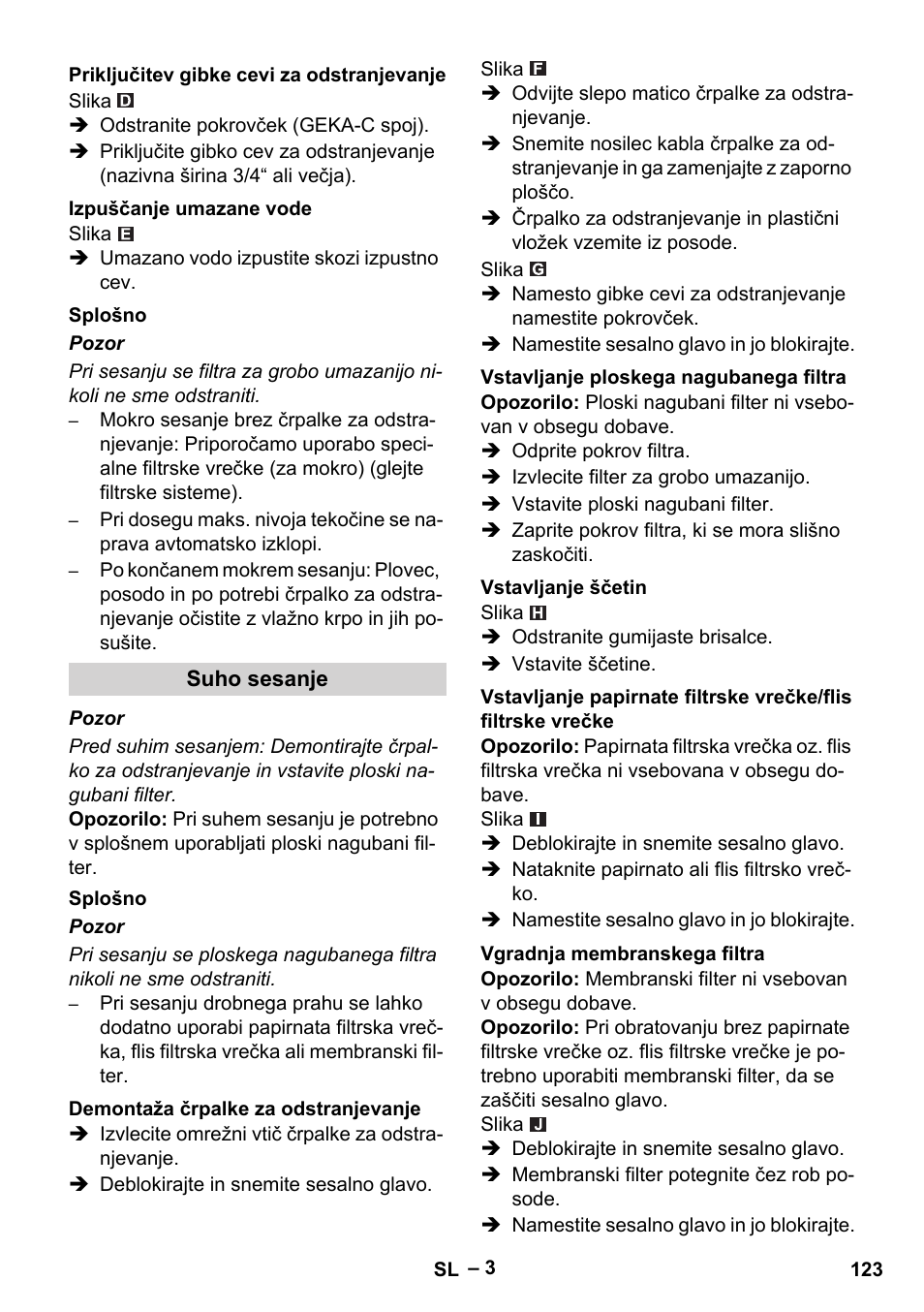 Karcher NT 611 Eco K User Manual | Page 123 / 204