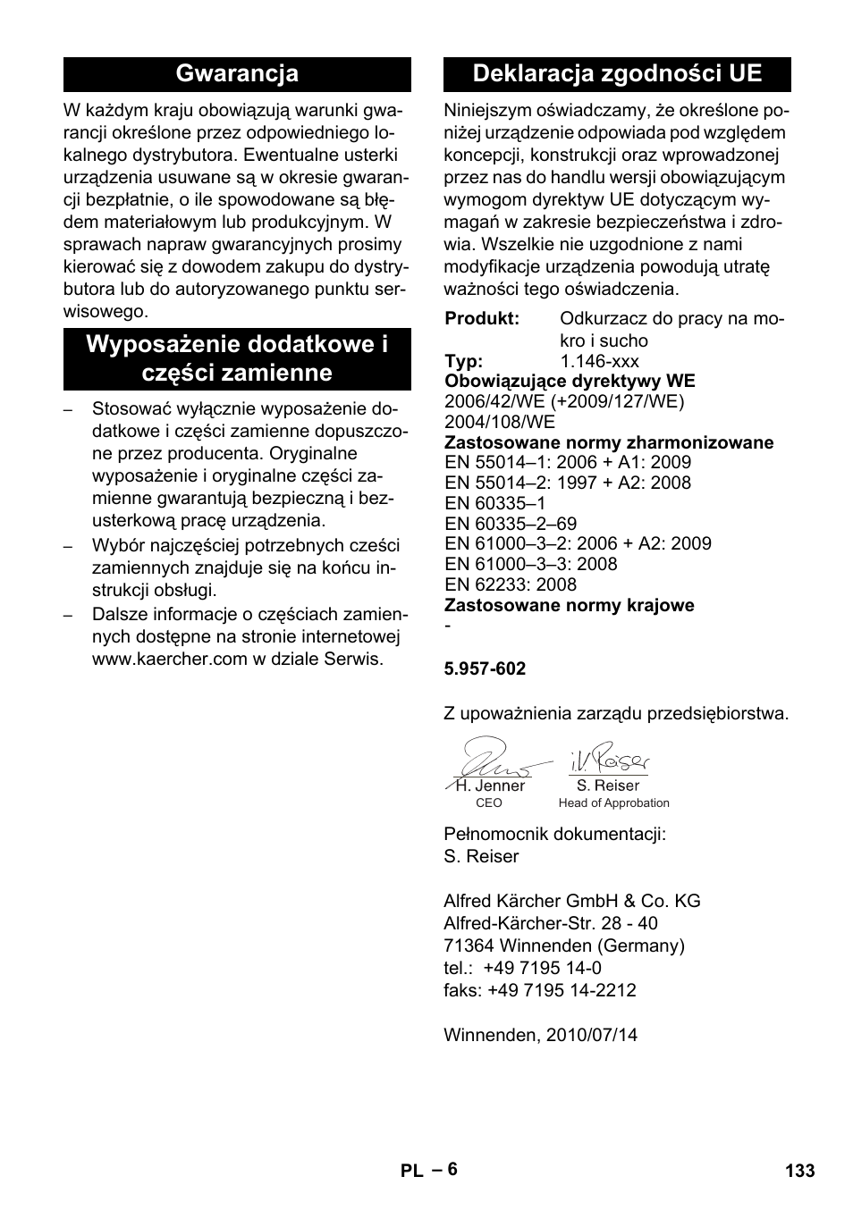 Karcher NT 611 Eco K User Manual | Page 133 / 204