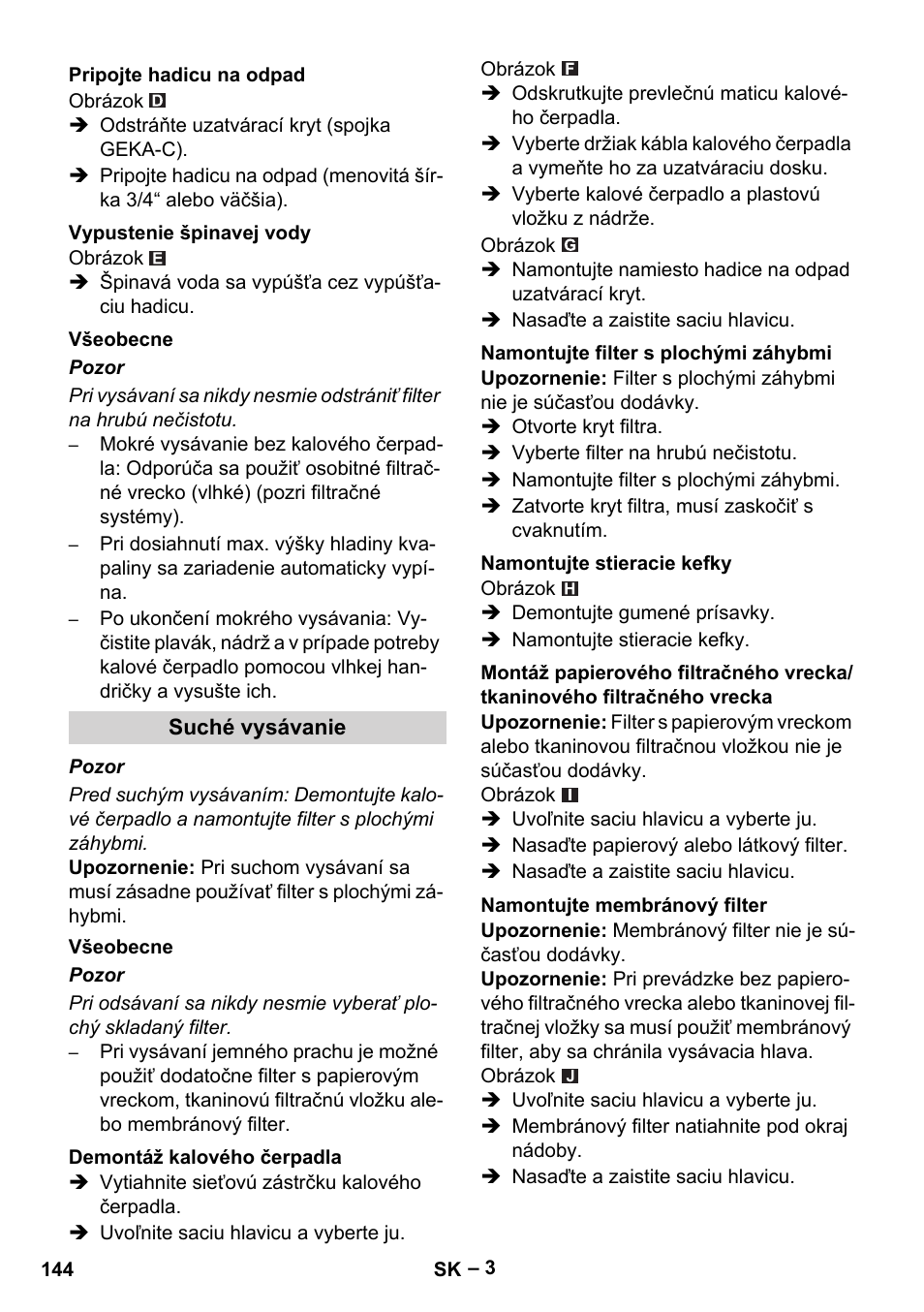 Karcher NT 611 Eco K User Manual | Page 144 / 204