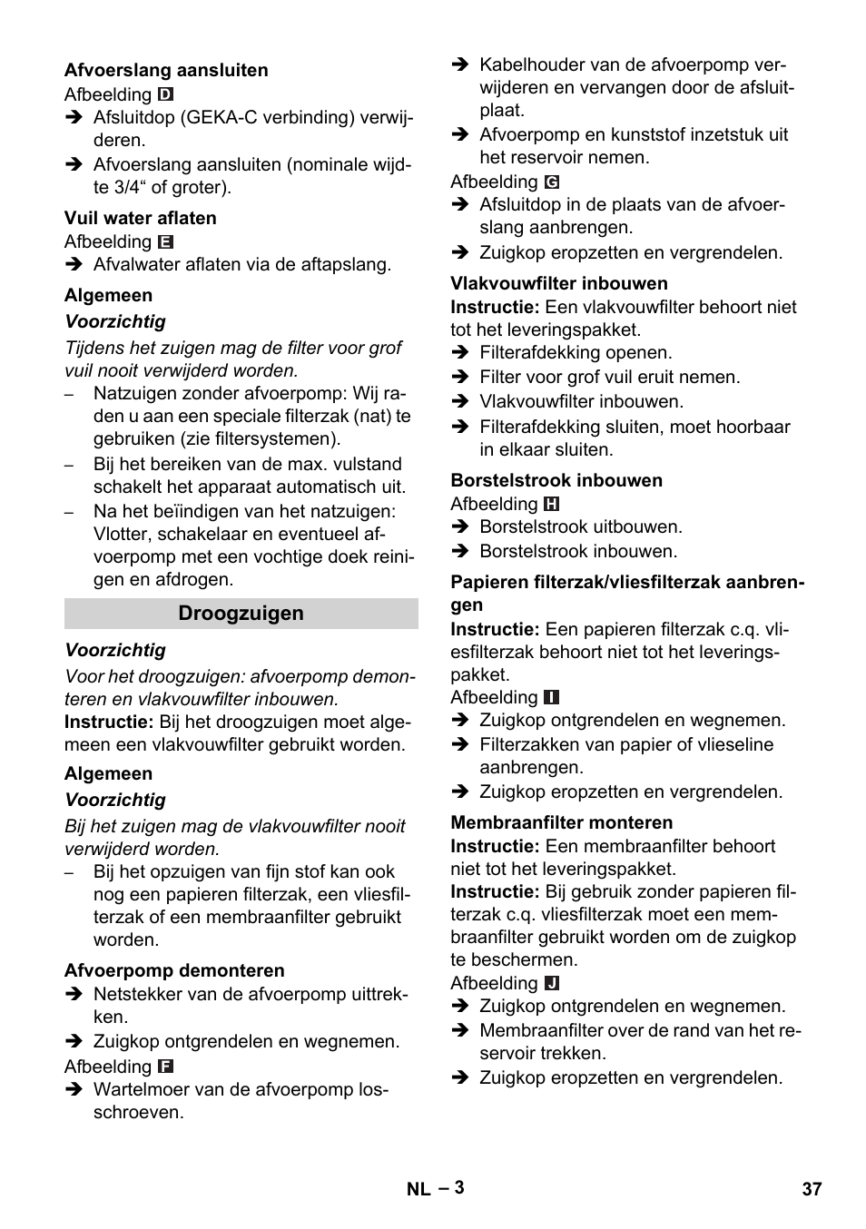 Karcher NT 611 Eco K User Manual | Page 37 / 204