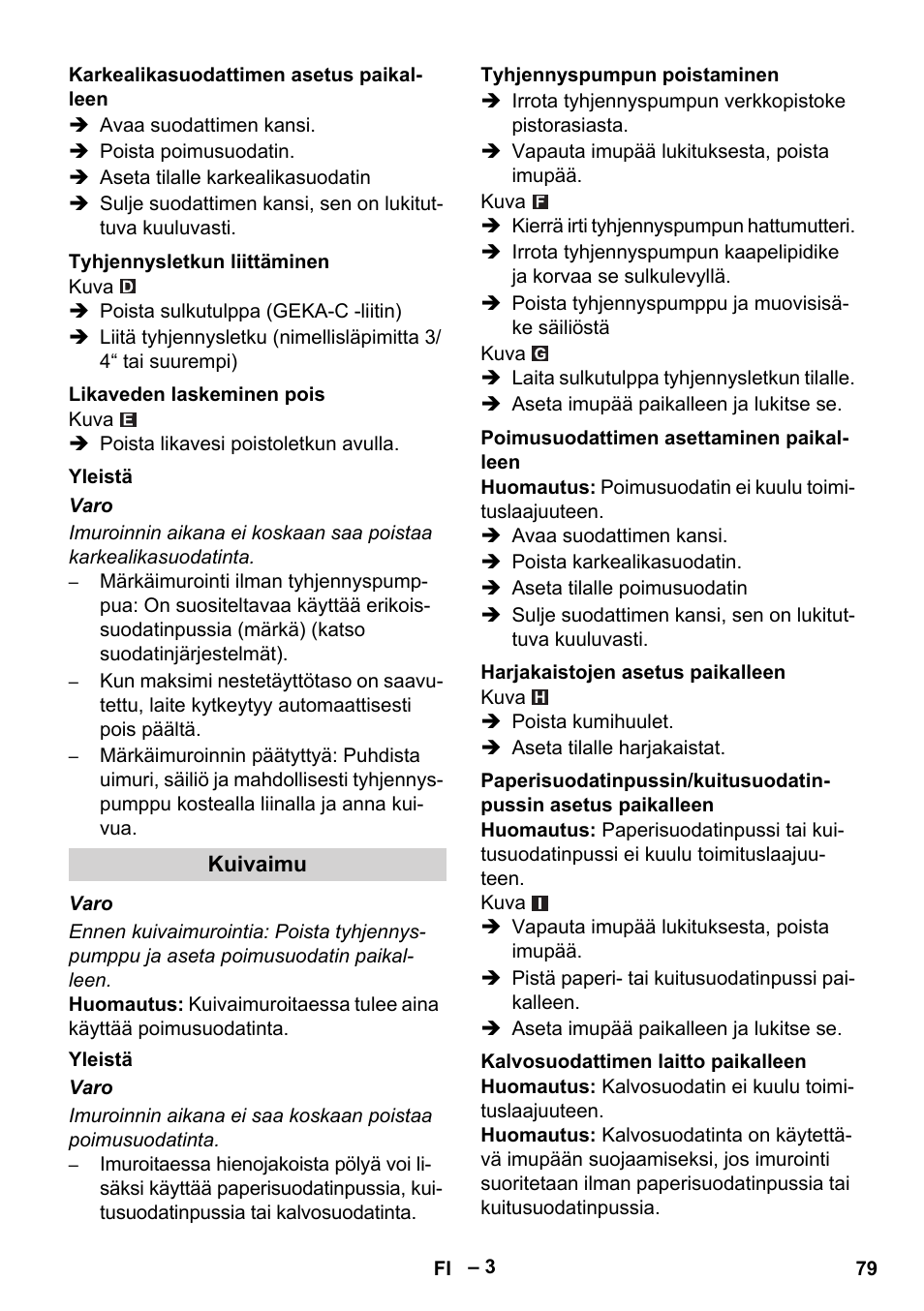 Karcher NT 611 Eco K User Manual | Page 79 / 204