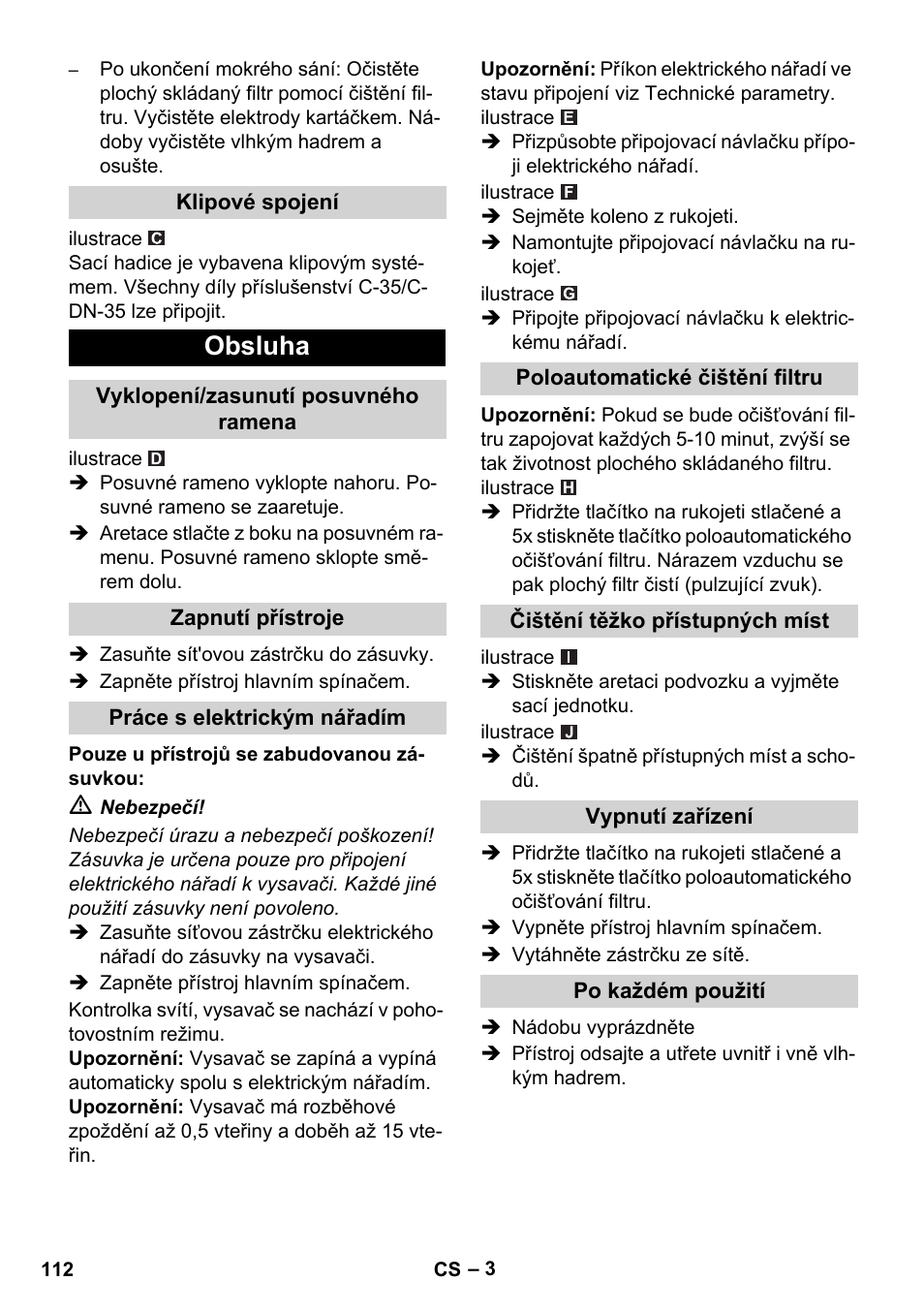 Obsluha | Karcher NT 14-1 Ap Te Adv User Manual | Page 112 / 200